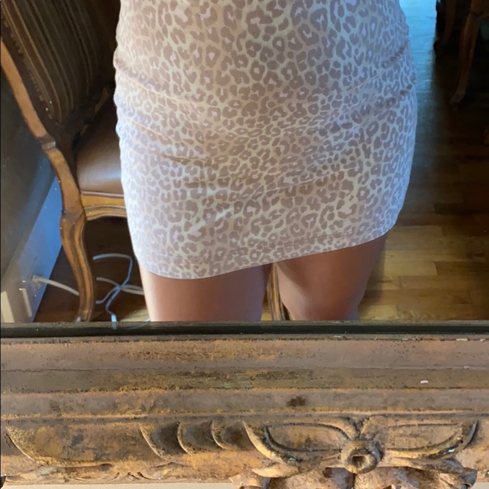 light colored cheetah print skirt